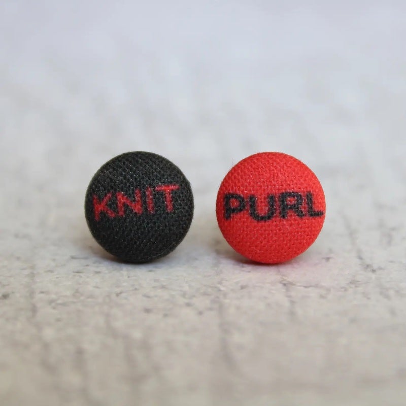 Knit Purl Fabric Earrings