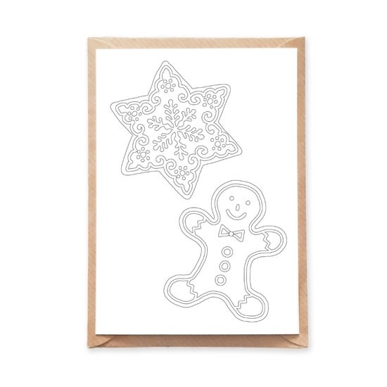 Christmas Cookies Coloring Postcard