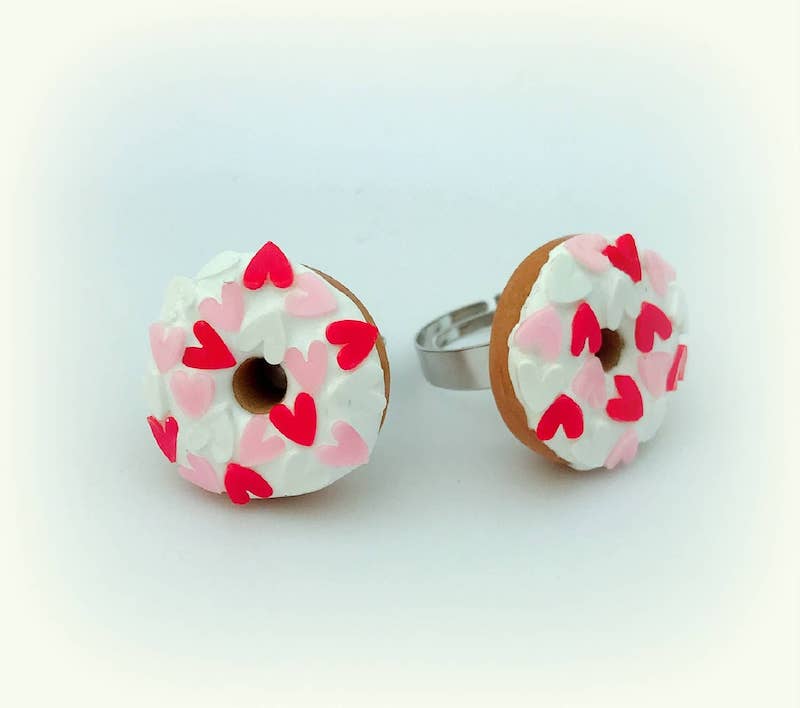 Donut Heart Sprinkle Ring