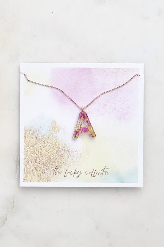 Flower Filled Initial Necklace