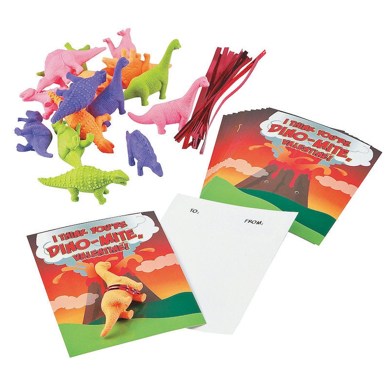 Dino-Mite Eraser Valentines Card