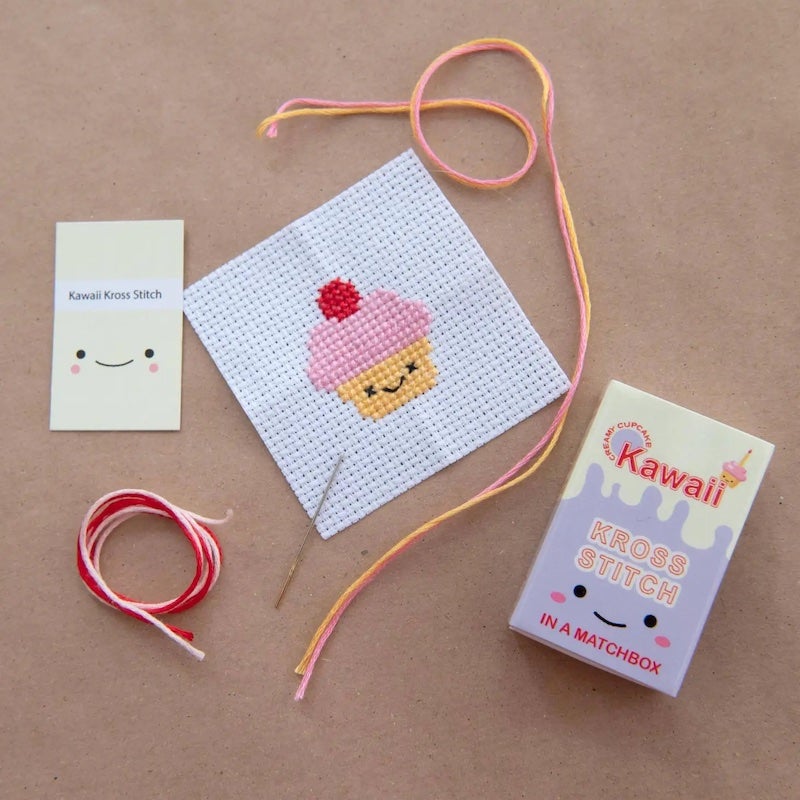 Cupcake Matchbook Cross Stitch Kit
