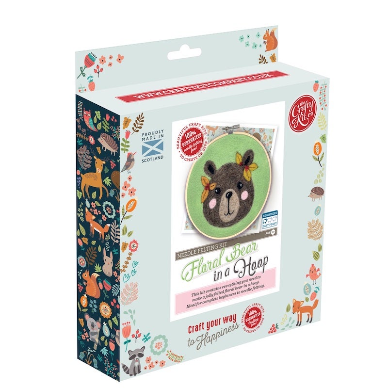 Floral Bear Hoop Needle Felting Kit