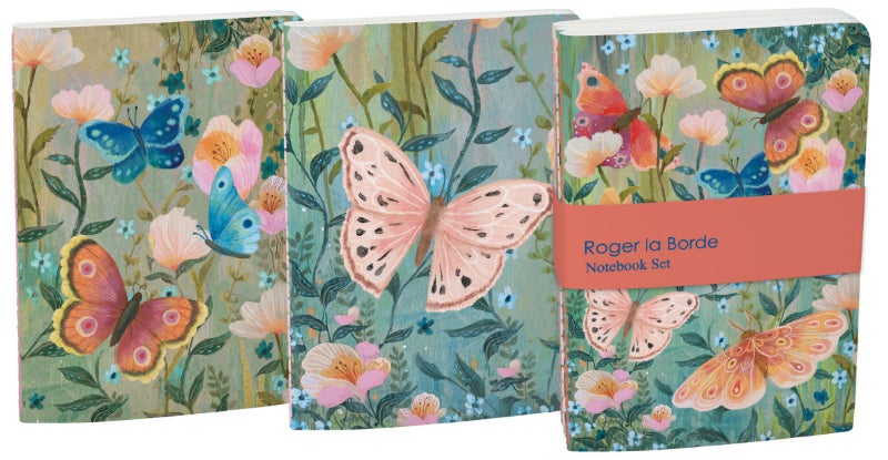 Trio of Butterfly Notebooks