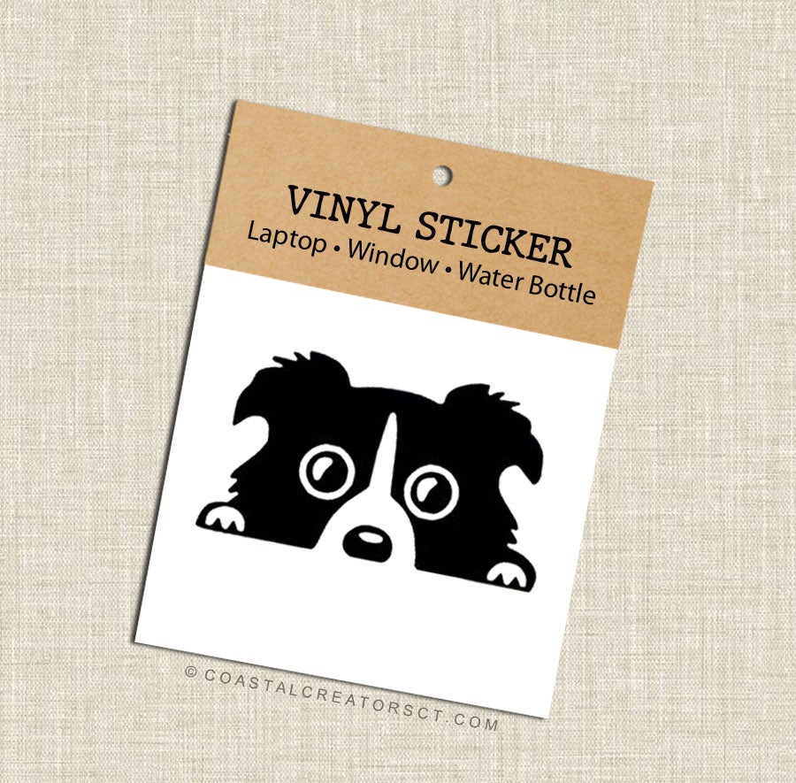 Peeking Dog Large Vinyl Sticker