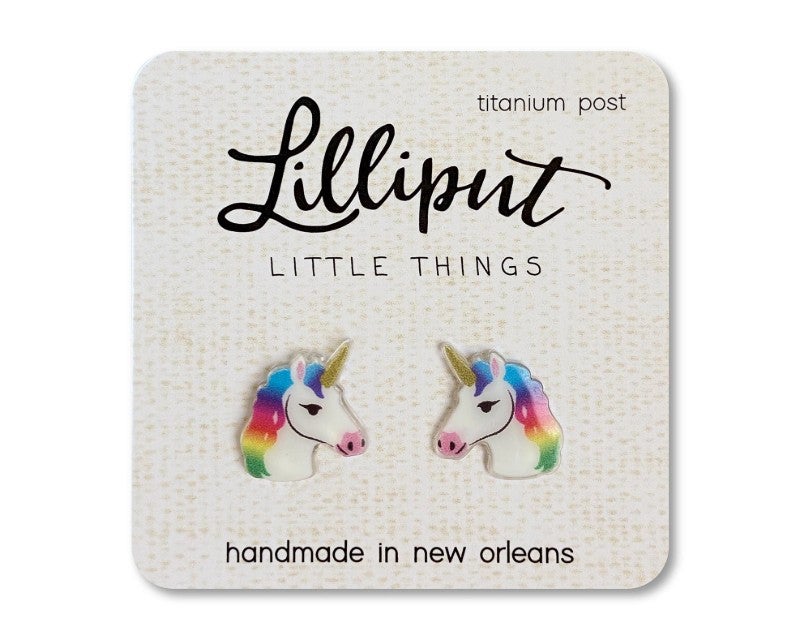 White Unicorn Earrings
