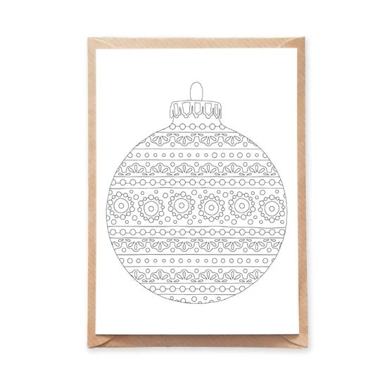Christmas Ornament Coloring Postcard
