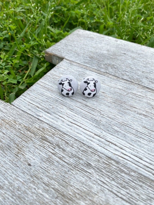 Cow Fabric Earrings