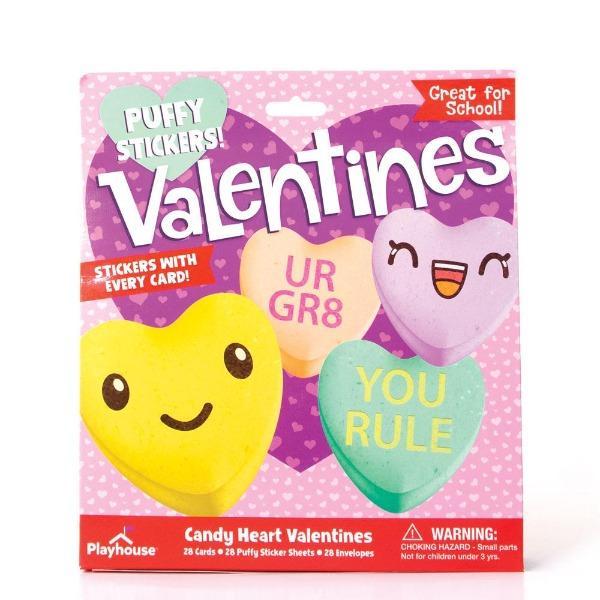 Candy Heart Puffy Sticker Valentine Card Kit
