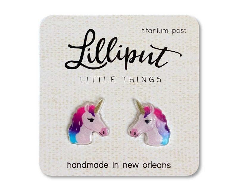 Pink Unicorn Earrings