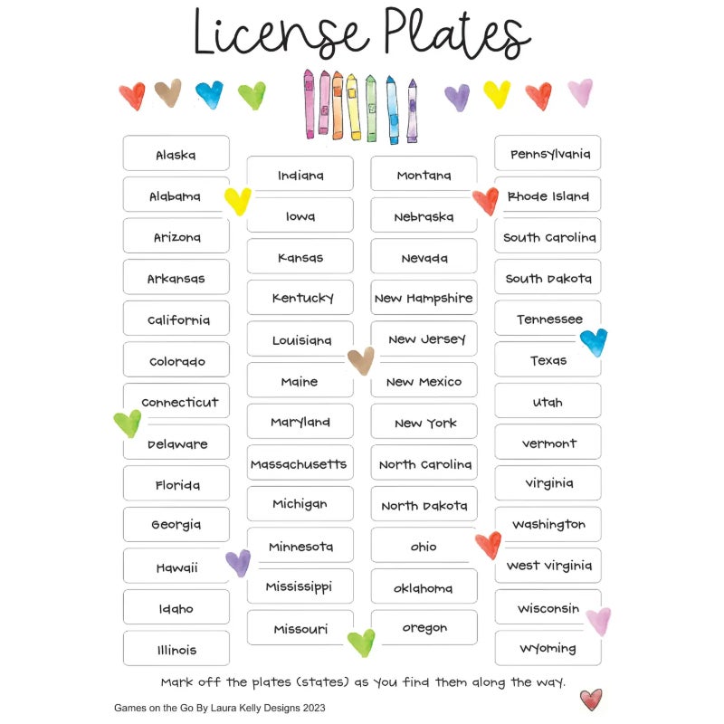 License Plates Game