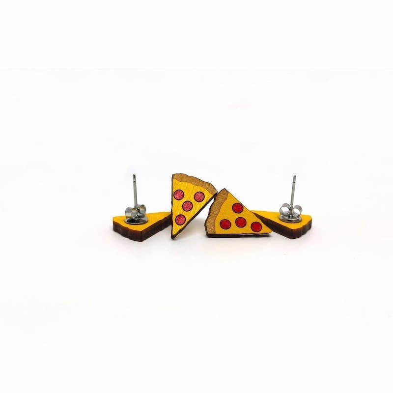 Pizza Wooden Earrings