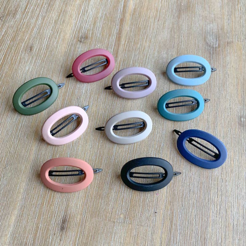 Oval Soft Touch Hair Barrettes