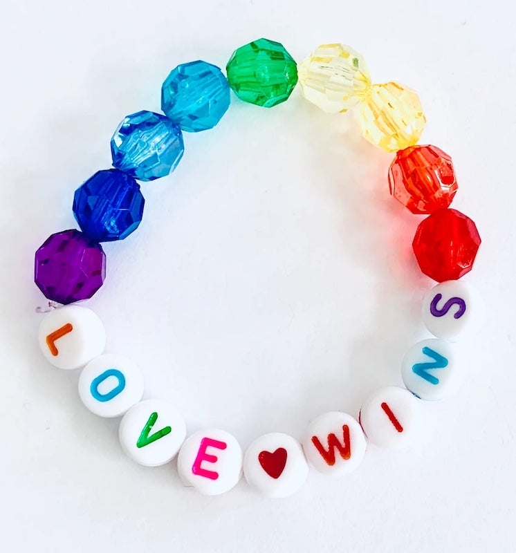 Love Wins Rainbow Beaded Bracelet