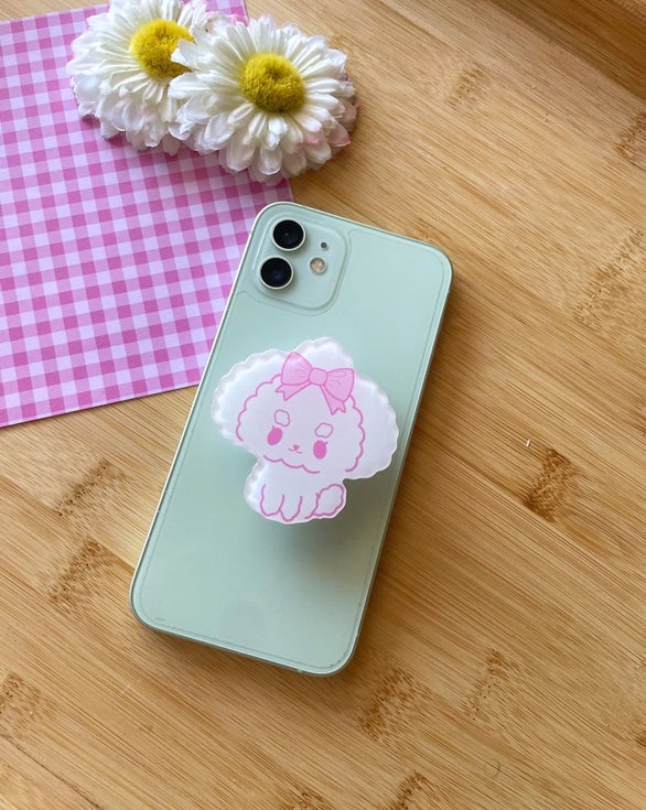 Pink Poodle Phone Grippy