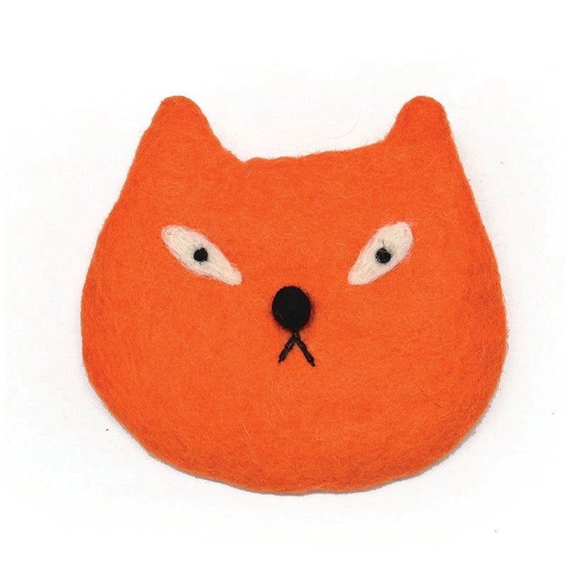 Orange Cat Felted Coin Purse