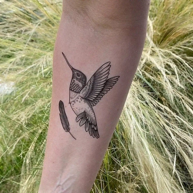 Hummingbird Temporary Tattoo