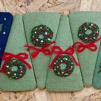 Embroidered Christmas Hair Clip