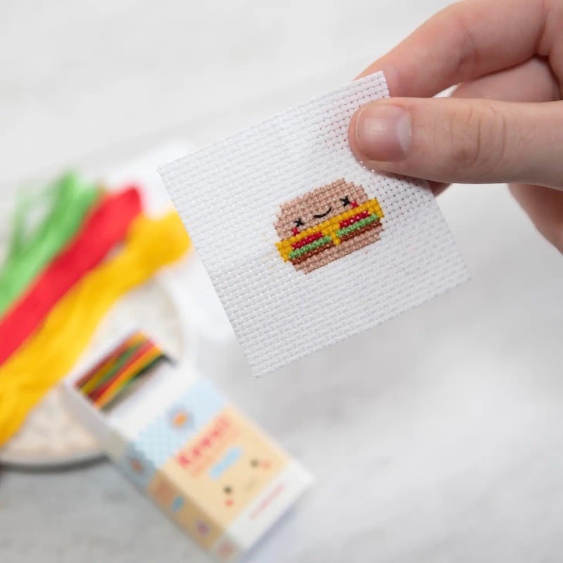 Burger Matchbook Cross Stitch Kit