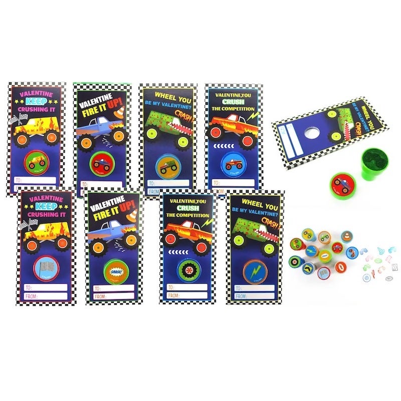 Monster Truck Stamp Valentines Card