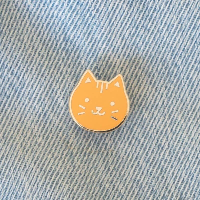 Orange Kitty Pin