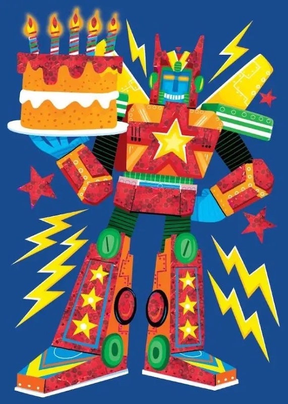 Colorful Robot Birthday Card