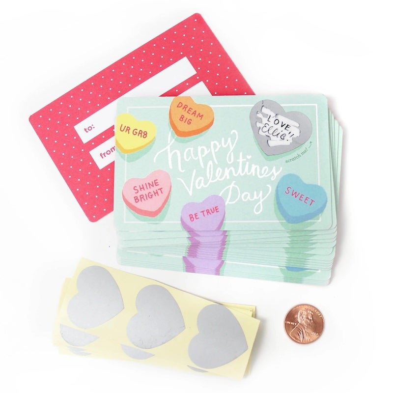 Scratch off Heart Valentine Card Kit