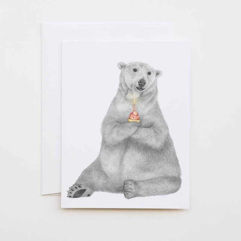 Polar Bear & Cupcake Birthday Card