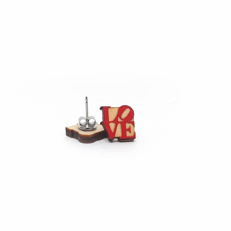 Love Wooden Earrings