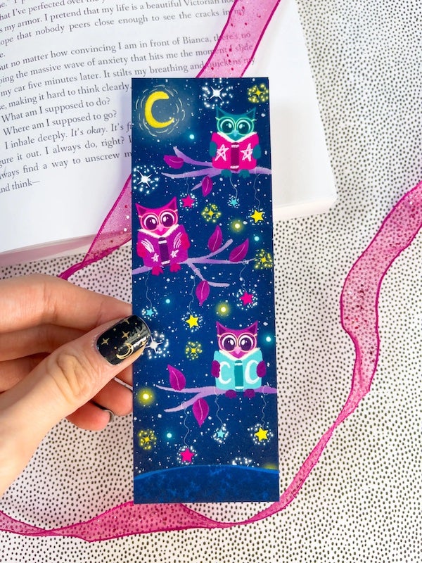 Bookmark: Reading Owls