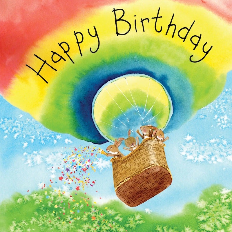 Rainbow Rabbit Birthday Card