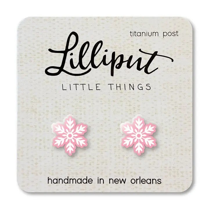 Pink Snowflake Earrings