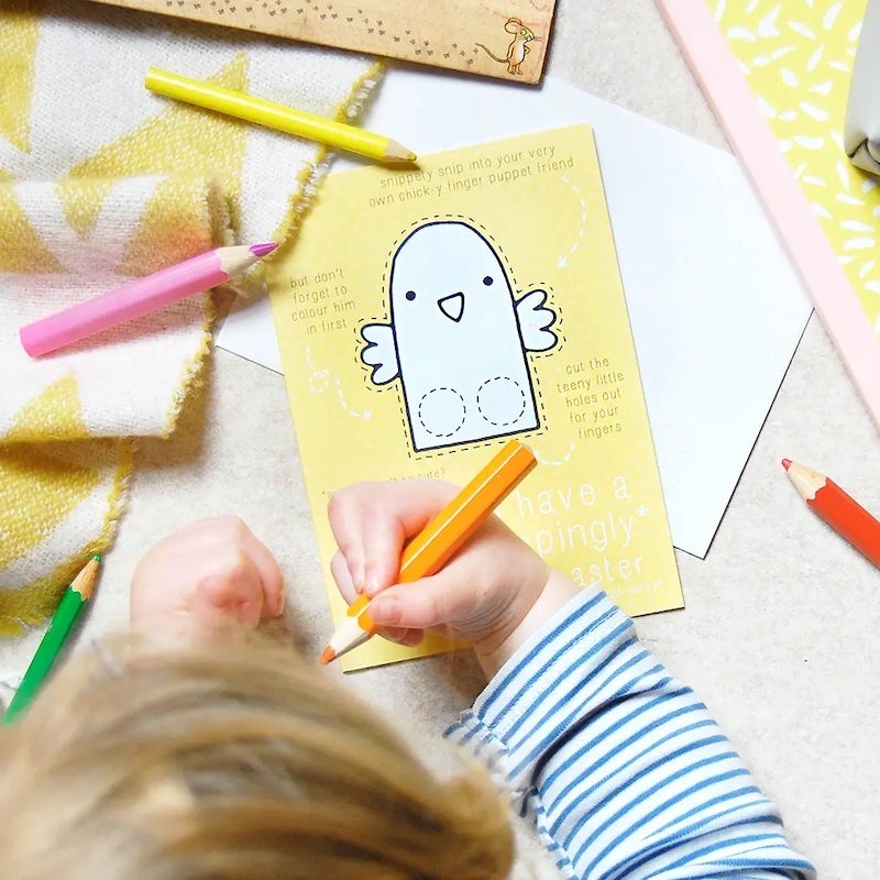 Chick Finger Puppet Easter Card