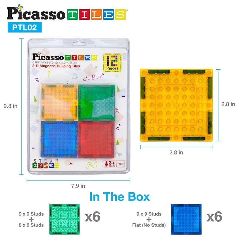Picasso Tiles: 12 Piece Brick Tiles
