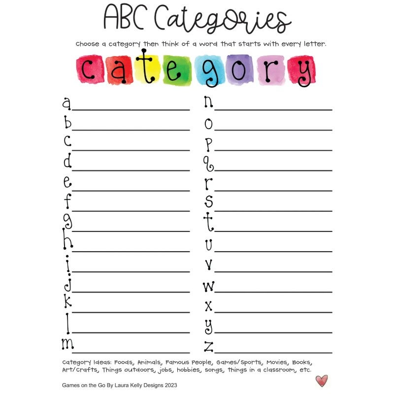 ABC Categories Game