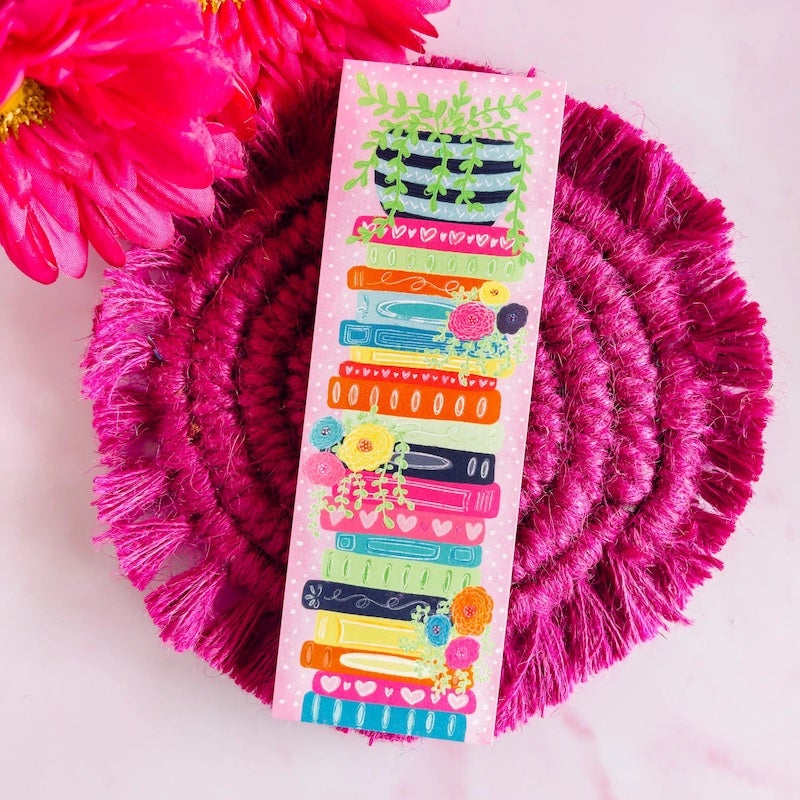 Bookmark: Botanical Book Stack