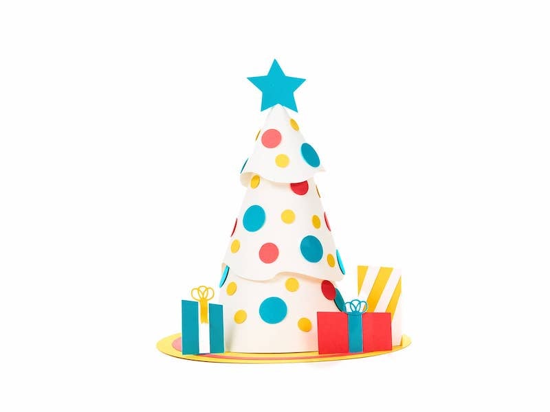 Christmas Tree Paper Craft Kit: Retro